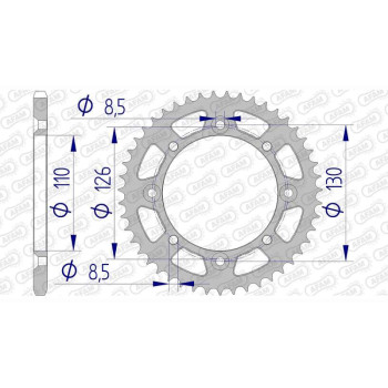Alu crown AFAM 46 teeth not 420 type 17107 Kawasaki KX 65