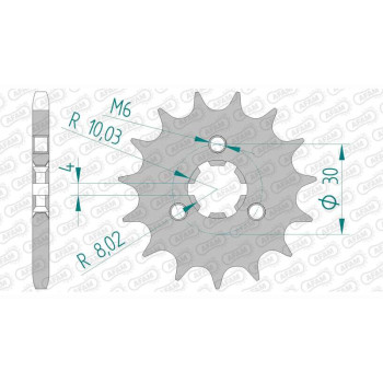 Pignon AFAM 15 dents pas 428 type 33200 Kawasaki KH 125