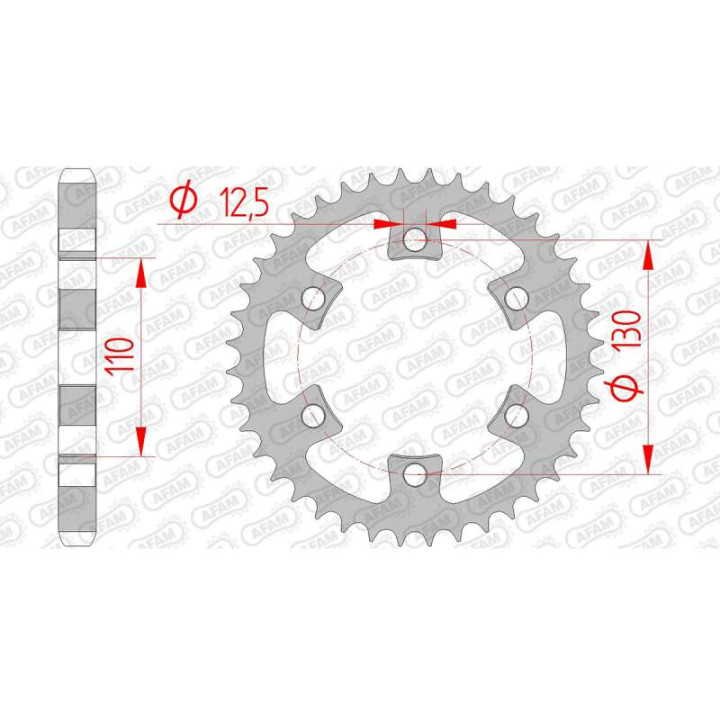 AFAM steel crown 40 teeth pitch 530 type 92502 Bombardier/BRP DS 650 BAJ