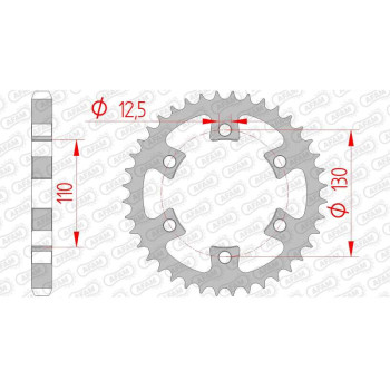 AFAM steel crown 40 teeth pitch 530 type 92502 Bombardier/BRP DS 650 BAJ