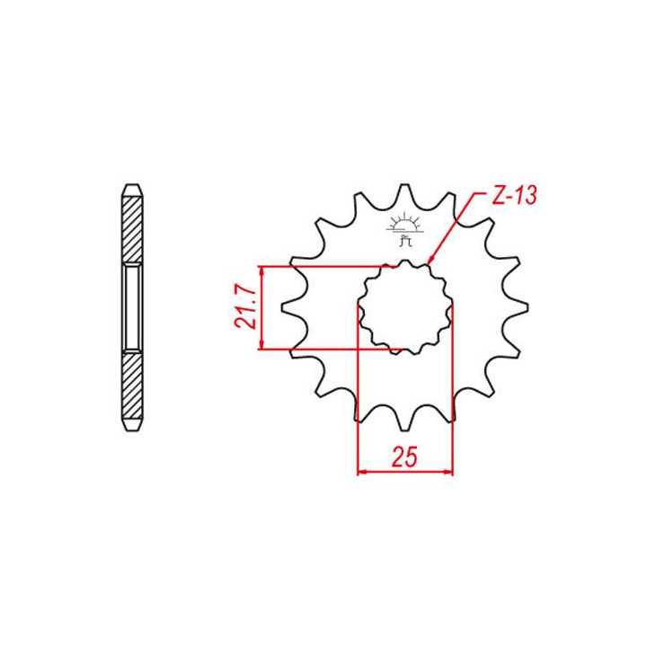 Sprocket JT 16 teeth pitch 525 type 520