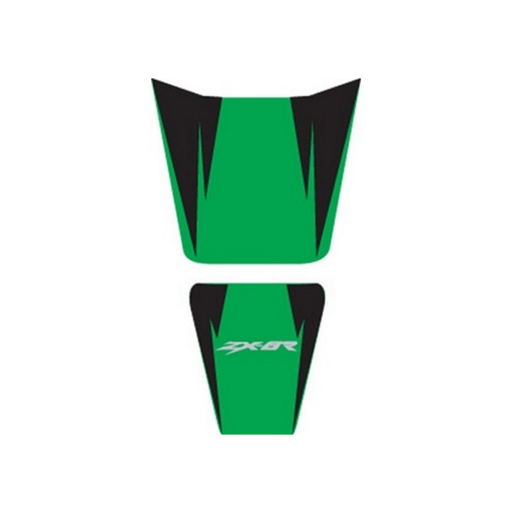 Housse de selle Bagster (2141D) Vert/Noir/Lettres Grises Claires Kawasaki ZX6 R/RR 04
