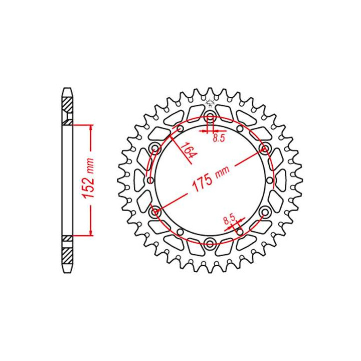 Crown alu JT 48 ultralight teeth not 520 type 853