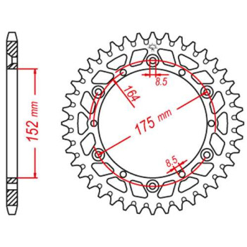 Couronne alu JT 48 dents ultra-light pas 520 type 853