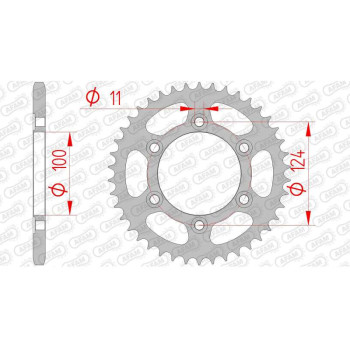 Couronne acier AFAM 44 dents pas 520 type 50602 Ducati 400 SuperSport Couronne acier AFAM 44 dents pas 520 type 50602 Ducati 400 SuperSport