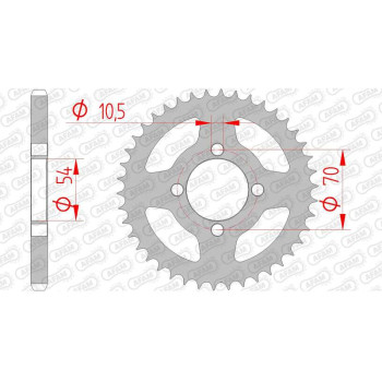 Couronne acier AFAM 42 dents pas 428 type 10229 Honda CBR 125 R Couronne acier AFAM 42 dents pas 428 type 10229 Honda CBR 125 R