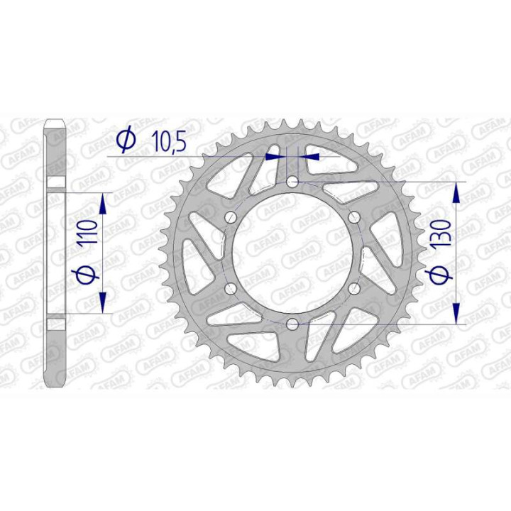 Couronne alu AFAM 45 dents pas 525 type 13815 Suzuki GSX-R 600