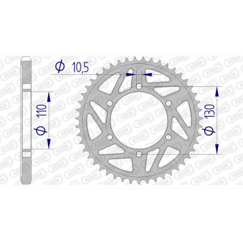 Couronne alu AFAM 45 dents pas 525 type 13815 Suzuki GSX-R 600
