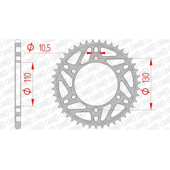 AFAM steel crown 43 teeth not 520 type 12814 Yamaha YZF-R3