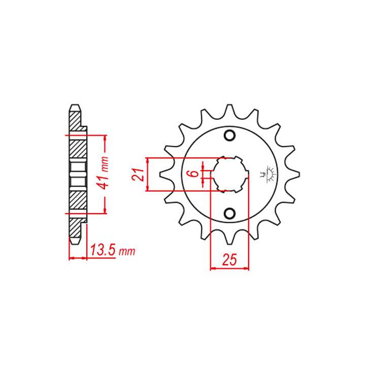Pignon JT 15 dents pas 520 type 286 Pignon JT 15 dents pas 520 type 286