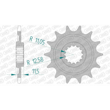Pignon AFAM 14 dents pas 520 type 43400 Sherco SE 250 R Enduro