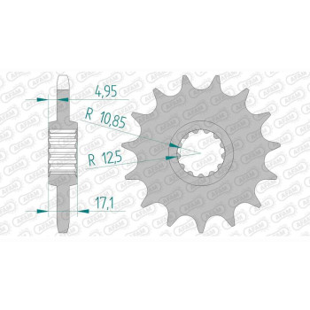 Pignon AFAM 16 dents pas 525 type 20405 Honda VFR 400 R