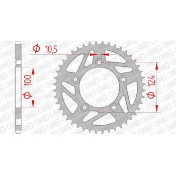 Couronne acier AFAM 44 dents pas 520 type 50613 Ducati 899 Panigale Couronne acier AFAM 44 dents pas 520 type 50613 Ducati 899 Panigale