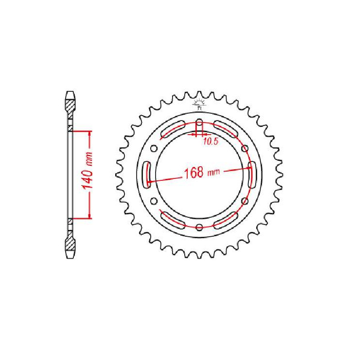 Couronne acier JT 47 dents pas 527 type 3