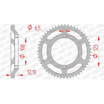 Couronne acier AFAM 52 dents pas 420 type 92119 Peugeot XPS 50 SM Street Couronne acier AFAM 52 dents pas 420 type 92119 Peugeot XPS 50 SM Street