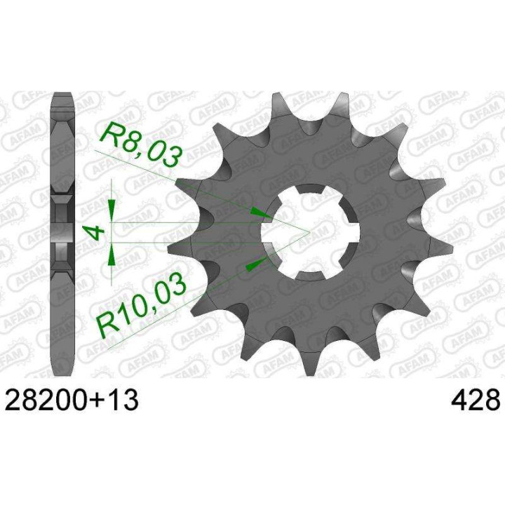 Pignon anti-boue AFAM 13 teeth not 428 type 28200 Suzuki RM 85