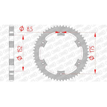 AFAM steel crown 53 teeth not 428 type 12207 Yamaha DT 125 R