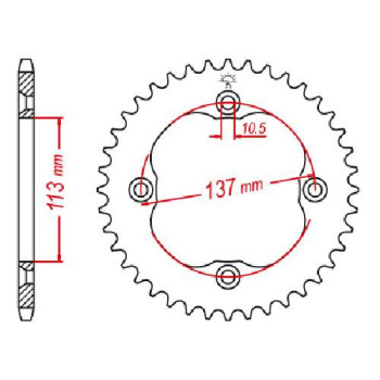 Couronne acier JT 37 dents pas 520 type 1760
