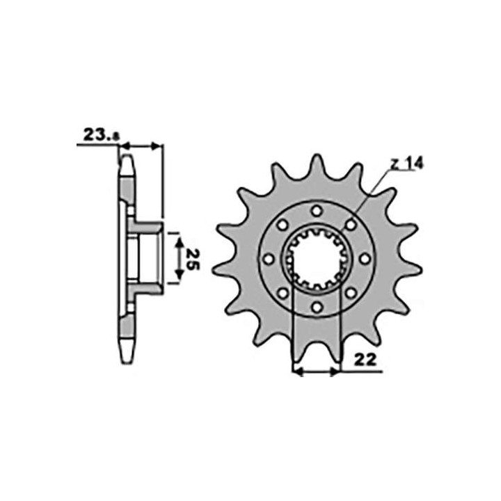 Pignon PBR 15 dents pas 525 type 2253 MV Agusta F3 675 Pignon PBR 15 dents pas 525 type 2253 MV Agusta F3 675