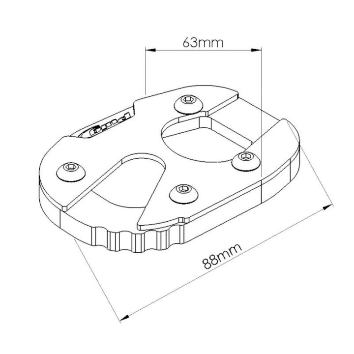 Extension de béquille latérale Puig 20182N Yamaha MT-09 13-20
