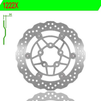 Disque de frein avant gauche NG 1222X DOWN. 125-300 KAWA. J300