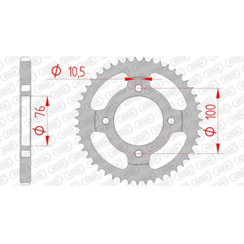Steel crown AFAM 47 teeth not 428 type 14208 Suzuki RG 125 F Gamma