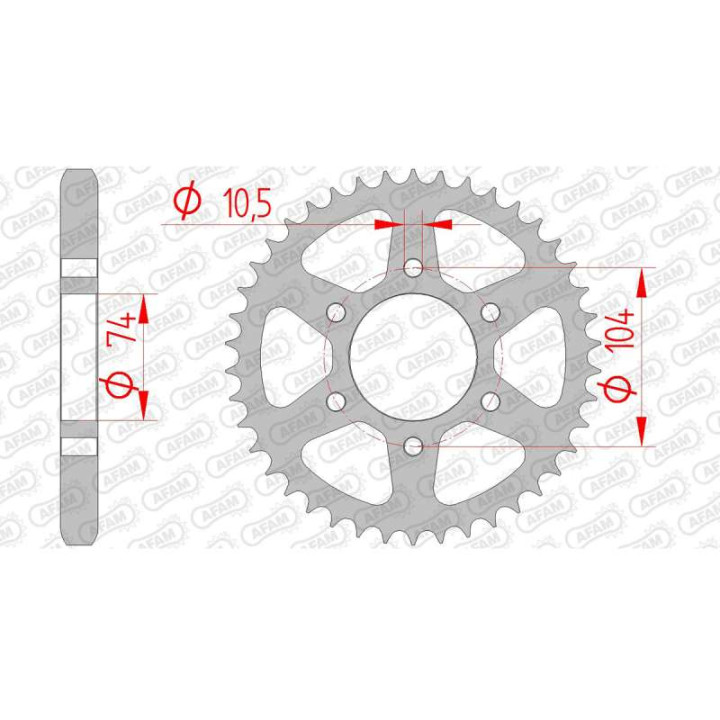 AFAM steel crown 40 teeth not 530 type 16401 Kawasaki Z 400