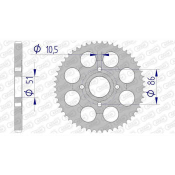 Couronne alu AFAM 54 dents pas 428 type 11208 Honda TL 125 Couronne alu AFAM 54 dents pas 428 type 11208 Honda TL 125