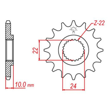 Pignon JT 14 dents pas 520 type 402
