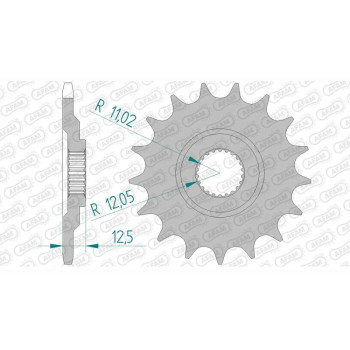 Pignon AFAM 15 dents pas 520 type 61302 Aprilia ETX 350 Tuareg WI