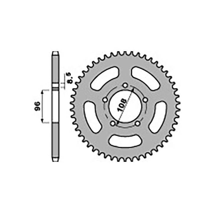 Couronne acier PBR 52 dents pas 428 type 1199 Gilera FastBike 125