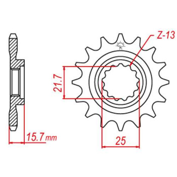 Pignon JT 15 dents pas 525 type 1535 Pignon JT 15 dents pas 525 type 1535