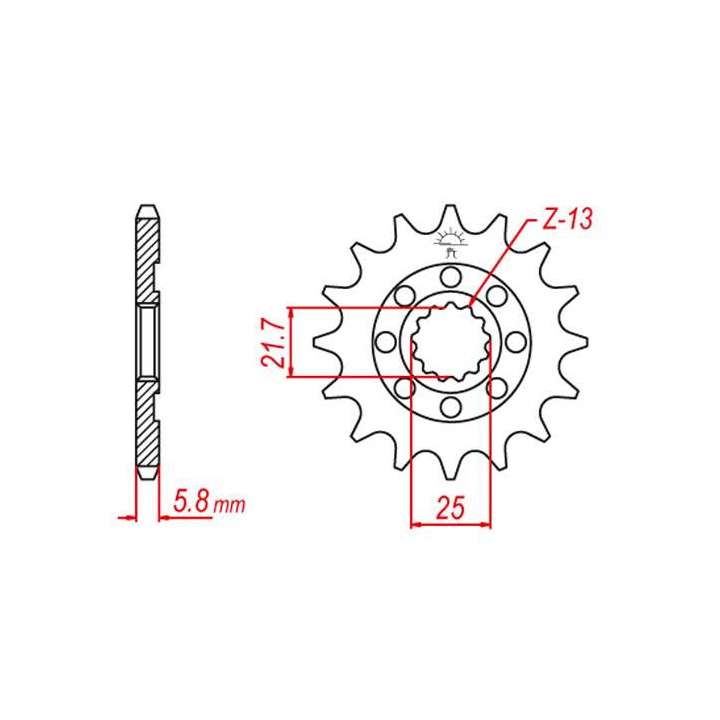 Pignon JT 12 dents pas 520 type 1565