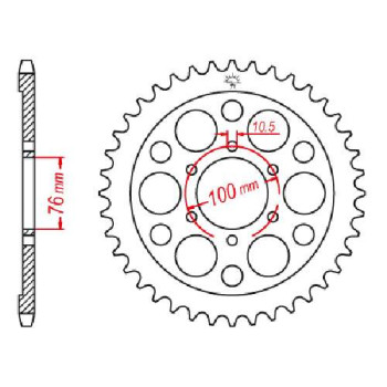 Couronne acier JT 42 dents pas 630 type 818