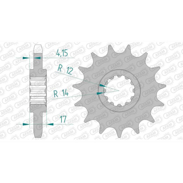 Pignon AFAM 16 dents pas 530 type 20504 Honda CBR 600 F