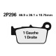 Plaquettes de frein sinter Nissin 2P-296ST-MX