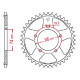 Couronne acier JT 42 dents pas 525 type 1313