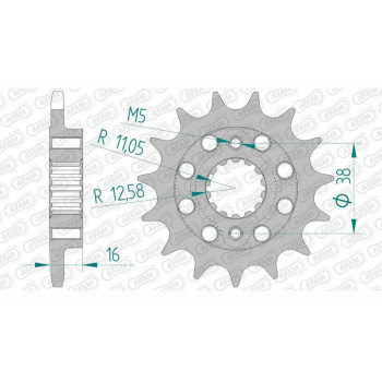 Pignon AFAM 16 dents pas 520 type 52611 Ducati 748 Biposto
