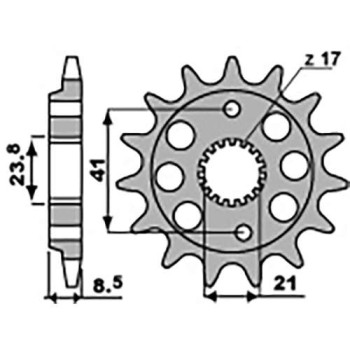 Pignon PBR 15 dents pas 520 type 2071 Honda XR400R