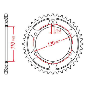 Couronne acier JT 38 dents pas 530 type 479