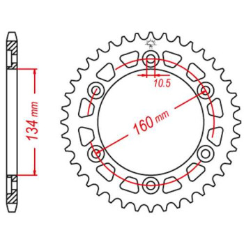Couronne alu JT 41 dents ultra-light pas 520 type 1308
