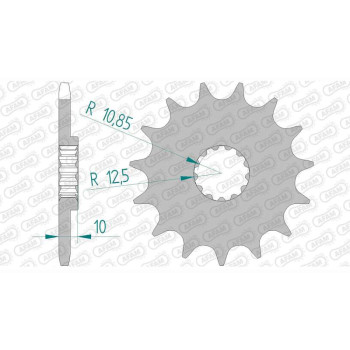 Pignon AFAM 15 dents pas 520 type 21510 Aprilia 650 ie Pegaso FAC