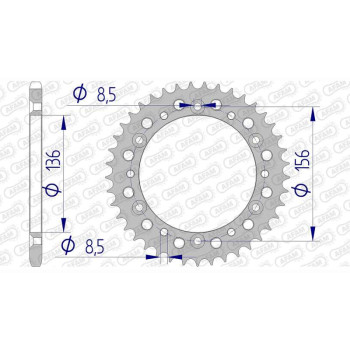 Couronne alu AFAM 45 dents pas 520 type 15303 GAS-GAS SM 400 FSE