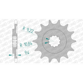 Pignon AFAM 14 dents pas 520 type 20310 Honda CR 250 R