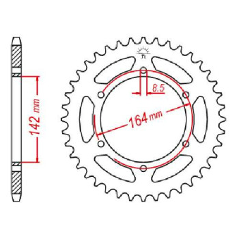 Couronne acier JT 52 dents pas 428 type 1067