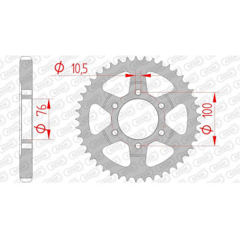 Couronne acier AFAM 45 dents pas 530 type 14902 Suzuki GS 550 ES