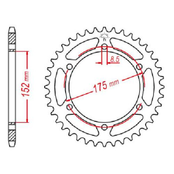 Couronne acier JT 53 dents pas 428 type 839