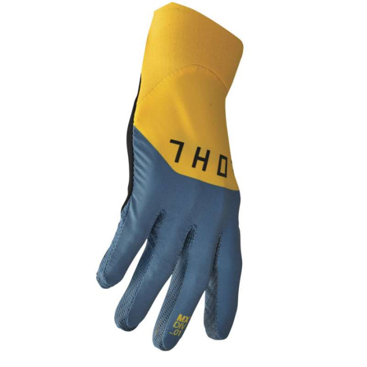 Gants moto cross Thor AGILE RIVAL TEAL/YELLOW