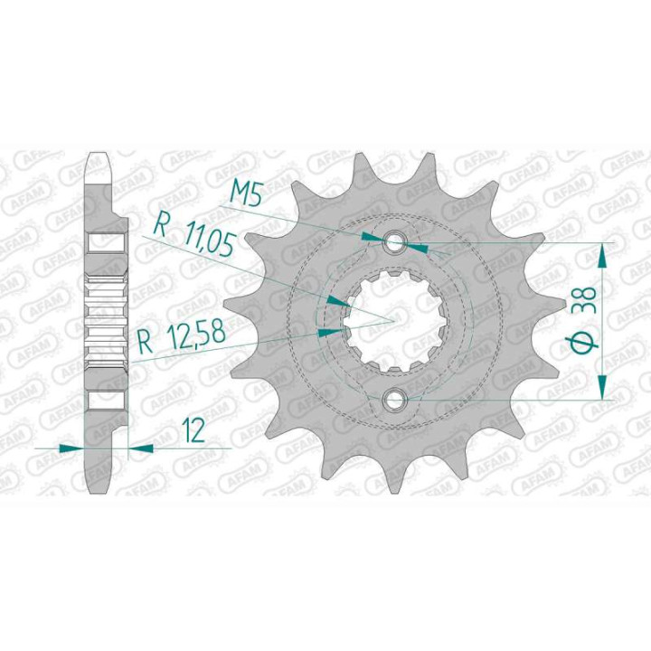 Pignon AFAM 15 dents pas 525 type 46604 Cagiva 900 ie Canyon