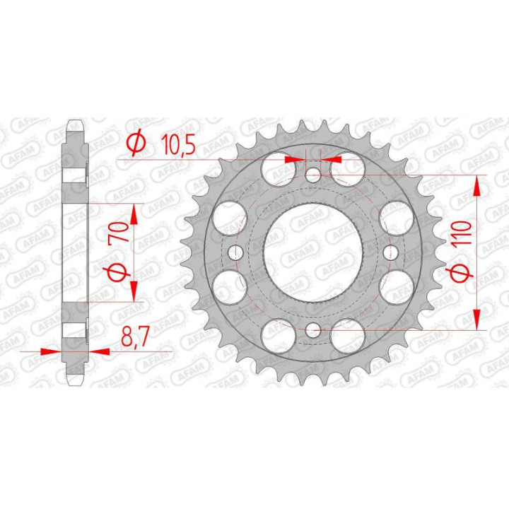 Couronne acier AFAM 36 dents pas 520 type 10406 Honda CB 400 N Couronne acier AFAM 36 dents pas 520 type 10406 Honda CB 400 N